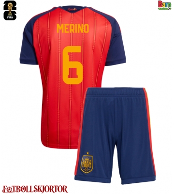 Spanien Mikel Merino #6 Hemmakläder Barn VM 2026 Kortärmad (+ Korta byxor)
